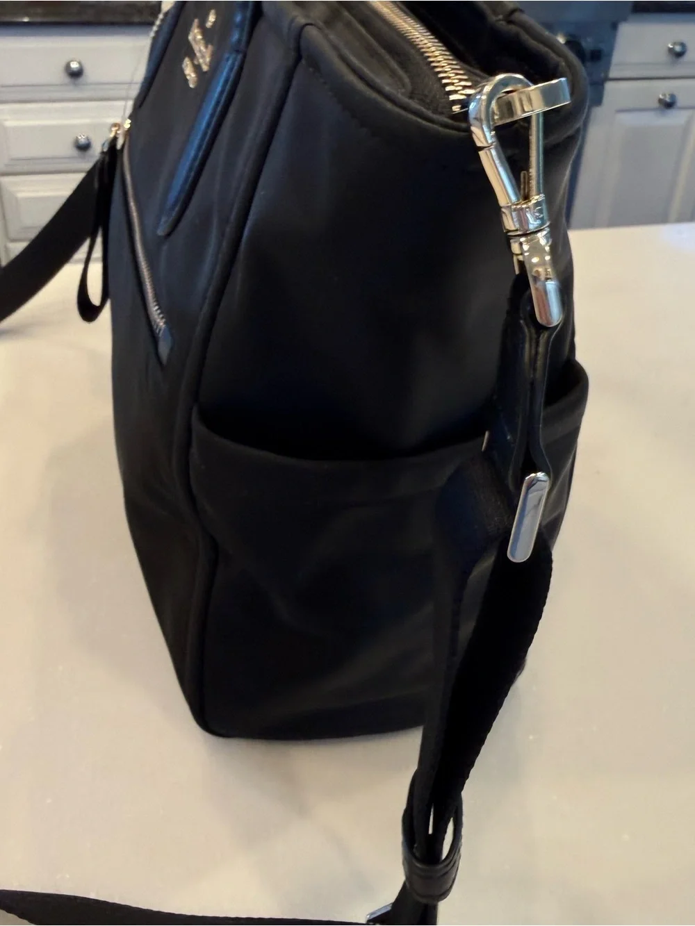 Kate Spade Chelsea Medium Satchel Black Nylon Crossbody Black NWOT